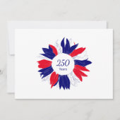 Patriotic USA 250 Years Floral Fourth of July BBQ 招待状 (正面)