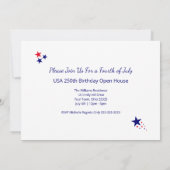 Patriotic USA 250 Years Floral Fourth of July BBQ 招待状 (裏面)
