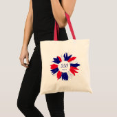 Patriotic USA 250 Years Fourth of July Floral  トートバッグ (正面(商品))
