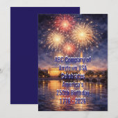 Patriotic USA 250th Anniversary Fireworks Card シーズンカード (正面/裏面)