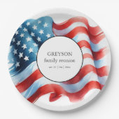 Patriotic USA 7月4日のテーブルデコレーション ペーパープレート (正面)