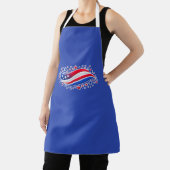 Patriotic USA Apron – Red White Blue Stars & Wave  エプロン (インサイチュ)