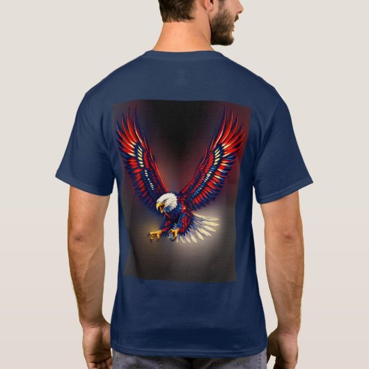 Patriotic USA Bald Eagle Tシャツ (裏面)
