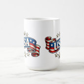 Patriotic USA Banner コーヒーマグカップ (中央)