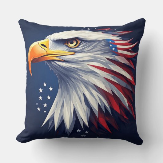 Patriotic USA eagle full of pride and strength クッション (正面)
