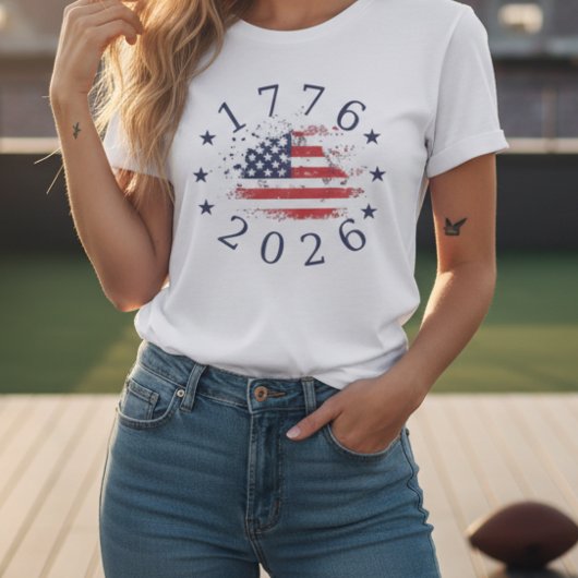 Patriotic USA Flag America 250th Anniversary Tシャツ