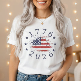 Patriotic USA Flag America 250th Anniversary Tシャツ