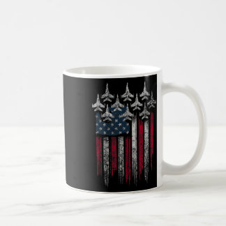Patriotic Usa Flag Fighter Jets Lover 4th Of July  コーヒーマグカップ