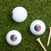Patriotic USA Flag Golf Ball Macro | American Flag ゴルフボール (インサイチュ 芝生)