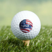 Patriotic USA Flag Golf Ball Macro | American Flag ゴルフボール (インサイチュ 木)