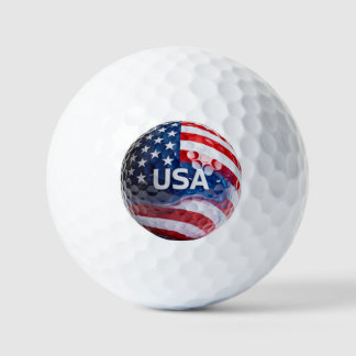 Patriotic USA Flag Golf Ball Macro | American Flag ゴルフボール