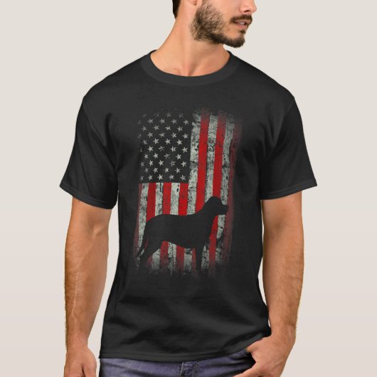 Patriotic USA Flag Labrador Retriever Design for L Tシャツ (正面)