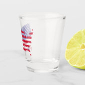 Patriotic USA Flag Map Design with Custom Name  ショットグラス (右)