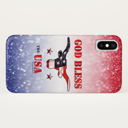 Patriotic USA - Longhorn Steer Case-Mate iPhone Ca iPhoneケース (裏面(横))