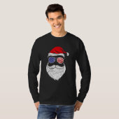 Patriotic USA Santa Claus Tシャツ (正面フル)