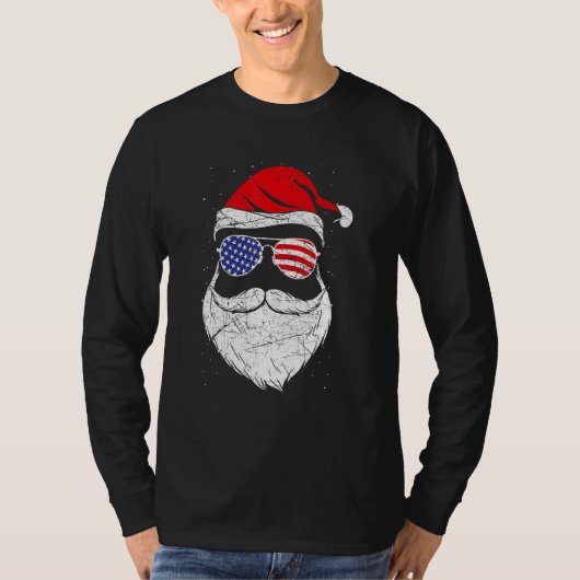Patriotic USA Santa Claus Tシャツ (正面)