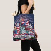 Patriotic USA Tote Bag – Double-Sided American Fla トートバッグ (クローズアップ)