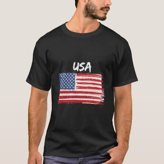 Patriotic Usa With American Flag Of The United Sta Tシャツ (正面)