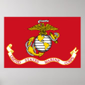 Patriotic USMC Flag ポスター (正面)