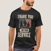 Patriotic Veteraのサービスシャツをありがとう Tシャツ (正面)
