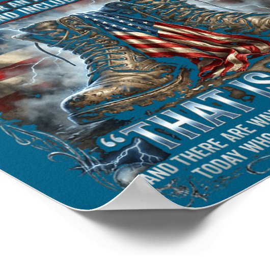 Patriotic Veteran Definition Blank Check Sacrifice ポスター (角)