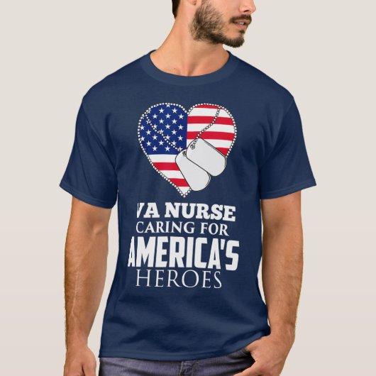 Patriotic Veterans VA Nurse Caring For Americas Tシャツ (正面)