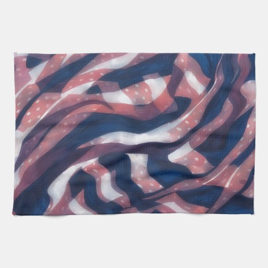 Patriotic Vibes Artsy Kitchen Towel キッチンタオル (横)