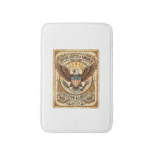 Patriotic Vintage Bald Eagle Distressed バスマット (正面縦)