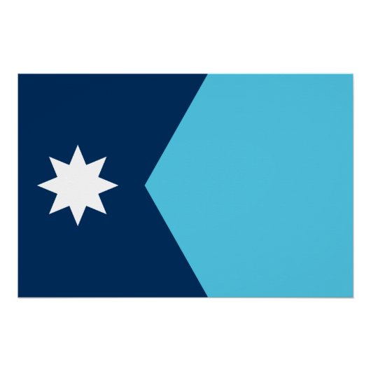 Patriotic wall poster with Flag of Minnesota, USA ポスター (正面)