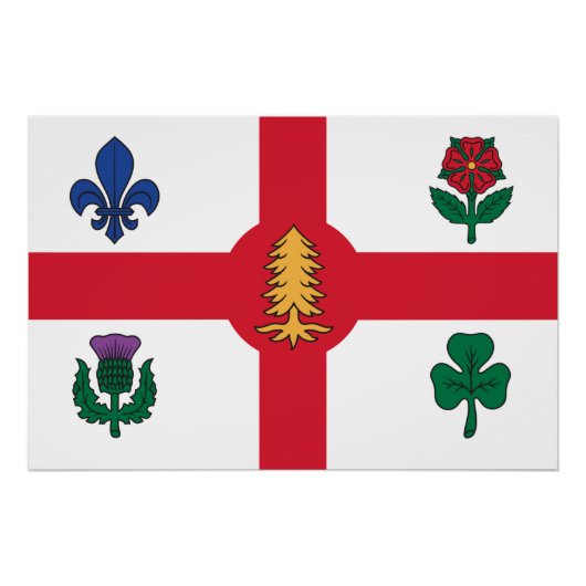 Patriotic wall poster with Flag of Montreal ポスター (正面)