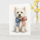 Patriotic Westie カード (黄色い花)