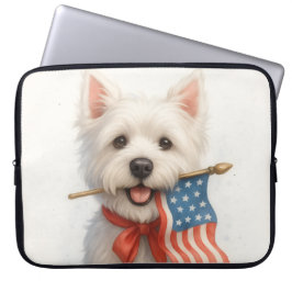 Patriotic Westie ラップトップスリーブ