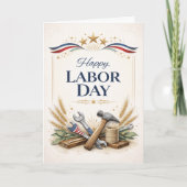 Patriotic Worker Tools Labor Day カード (正面)
