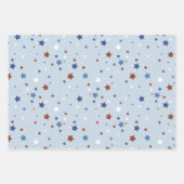 Patriotic Wrapping Paper Flat Sheet Set of 3 ラッピングペーパーシート (正面)