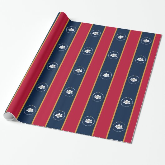Patriotic wrapping paper with Flag of Mississippi ラッピングペーパー (アンロールド)