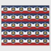 Patriotic wrapping paper with Flag of Utah, USA ラッピングペーパー (フラット)
