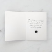 Patriotic Wreath Merry Christmas Wishes シーズンカード (内部)