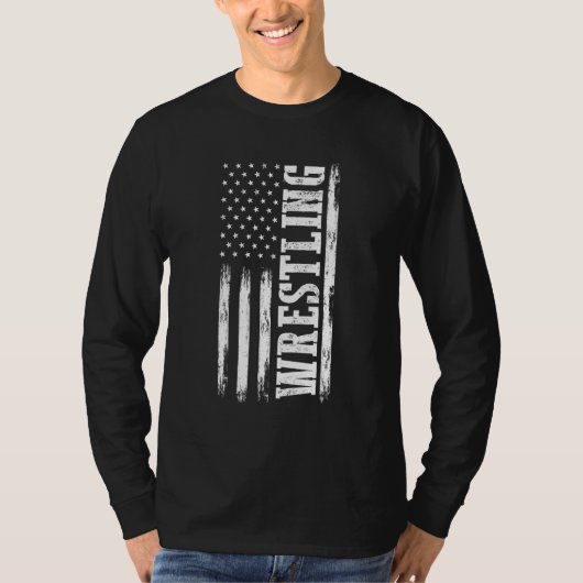 Patriotic Wrestler  4th Of July  American Flag Wre Tシャツ (正面)