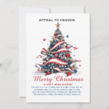 Patriotic Xmas Tree ATH1 with origin ed FLAT CARD