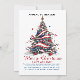 Patriotic Xmas Tree ATH1 with origin ed FLAT CARD シーズンカード