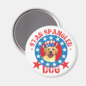 Patriotic Yellow Lab マグネット (正面/裏面)