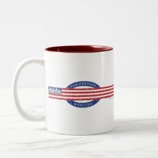 Patriotic Yellowstone Montana ツートーンマグカップ