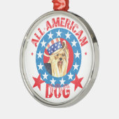 Patriotic Yorkie メタルオーナメント (左)