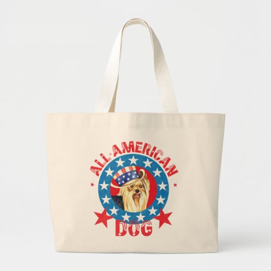 Patriotic Yorkie ラージトートバッグ (正面)