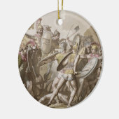 Patrocluの体上のギリシャ人およびトロイ人の戦い セラミックオーナメント (左)