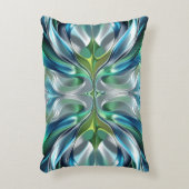 Patrón abstracto de ondas de Agua アクセントクッション (正面(垂直))