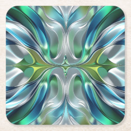 Patrón abstracto de ondas de Agua スクエアペーパーコースター