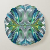 Patrón abstracto de ondas de Agua ラウンドクッション (裏面)