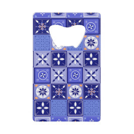 Patrón azulejo violeta クレジットカード栓抜き