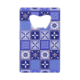 Patrón azulejo violeta クレジットカード栓抜き